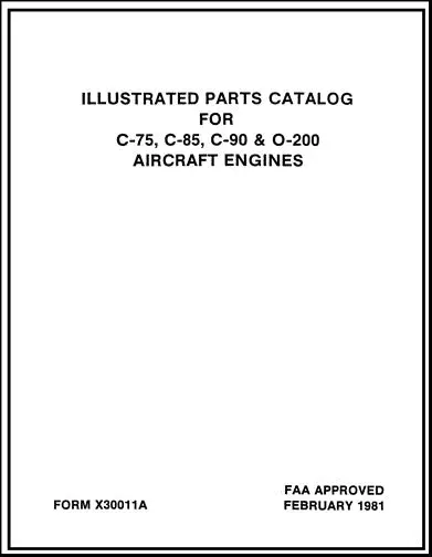 Continental C-75, C-85, C-90 & O-200 1981 Parts Catalog (X30011a) 1