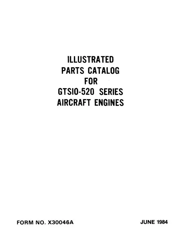 Continental Gtsio-520 Series 1984 Parts Catalog (X30046a) 1