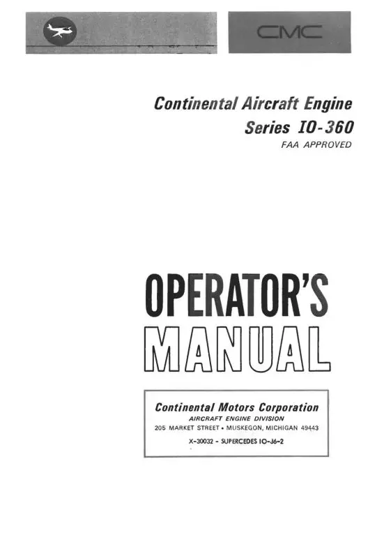Continental Io-360 Series 1966 Operators & Maintenance 1