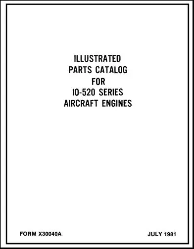 Continental Io-520 Series 1981 Parts Catalog (X-30040A) 1