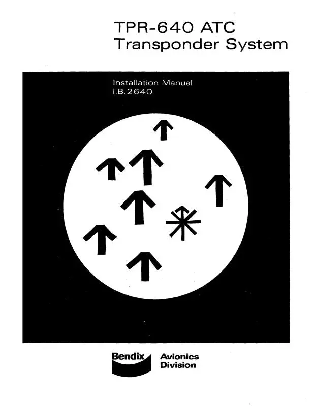 Bendix Tpr-640 Atc Transponder 1971 Installation Manual (I.B.2640) 1