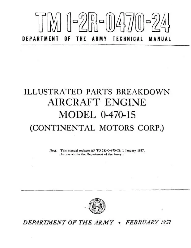 Continental 0-470-15 1957 Illustrated Parts (1-2R-0470-24) 1