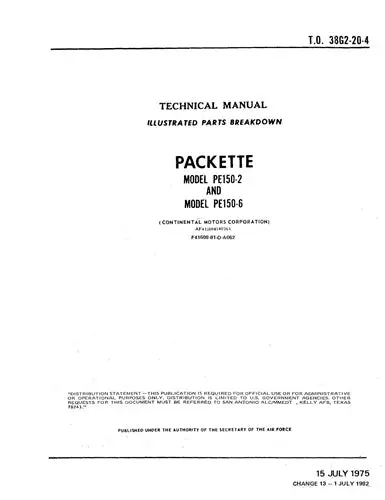 Continental Pe 150-2, -6 1975 Engine Illustrated Parts Catalog (38G2-20-4) 1