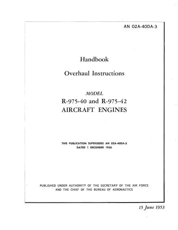 Continental R-975-40 & R-975-42 Engines Overhaul Instructions (02A-40Da-3) 1