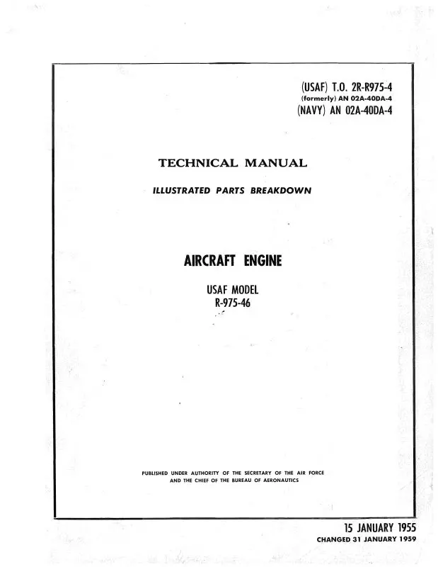 Continental R-975-46 1955 Illustrated Parts Catalog (2R-R975-4) 1