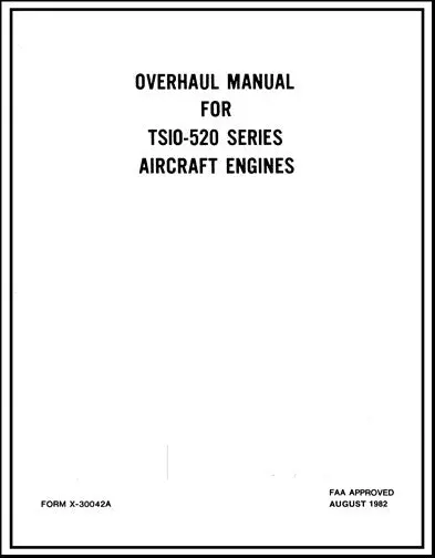 Continental Tsio-520 Series 1982 Overhaul Manual (X30042a) 1