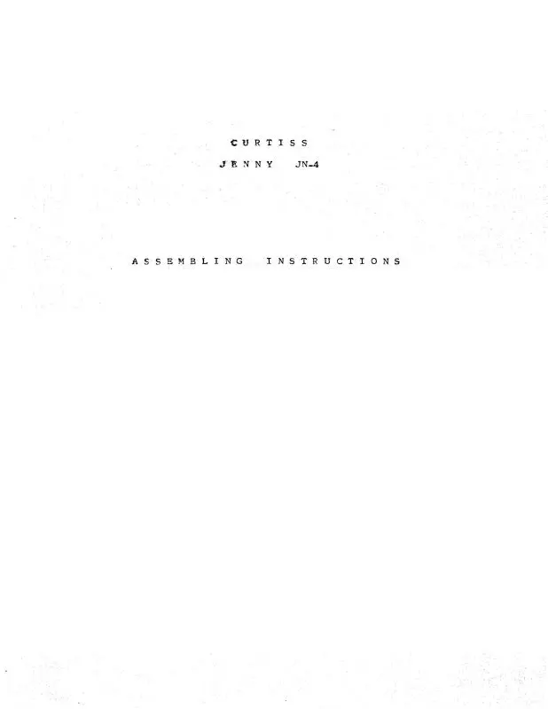 Curtiss-Wright Jenny Jn-4 Assembling Instructions (Cwjn4-As-C) 1