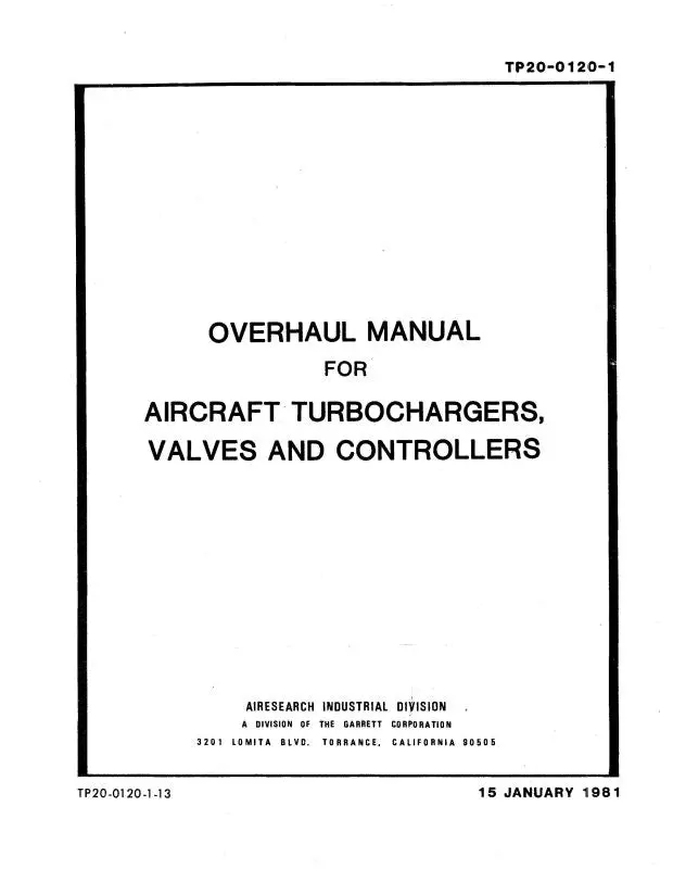 Garrett Tp20-0120-1 Overhaul (Tp20-0120-1) 1