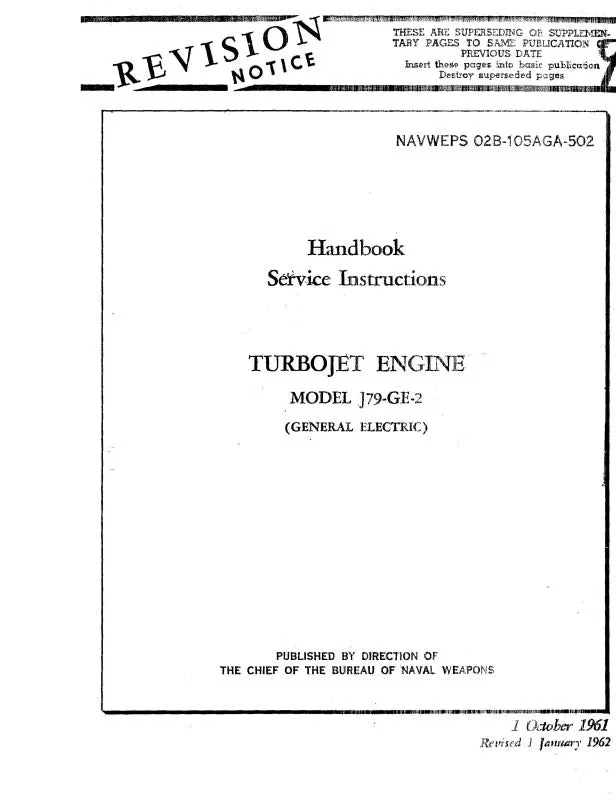 General Electric Company J79-Ge-2 Turbojet Engine Maintenance Instructions (02B-105Aga-502) 1