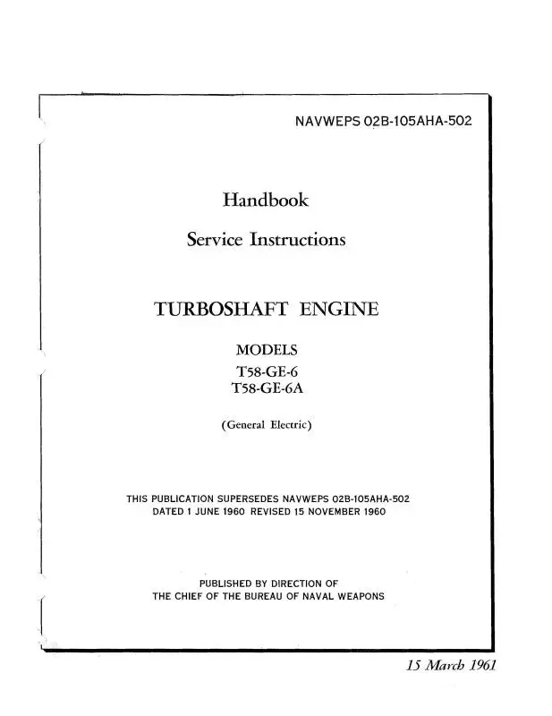 General Electric Company T58-Ge-6,6A Turboshaft Engines Maintenance Manual (02B-105Aha-502) 1