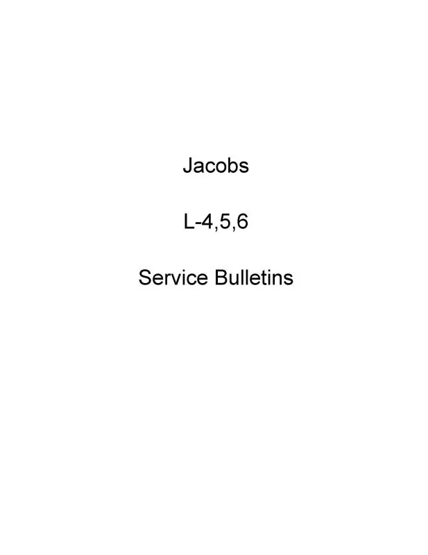Jacobs L-4,5,6 Service Bulletins Service Bulletins (Jcl4,5,6-Sb) 1