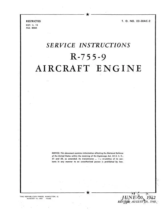 Jacobs R-755-9 Engine Maintenance Manual (02-30Ac-2) 1