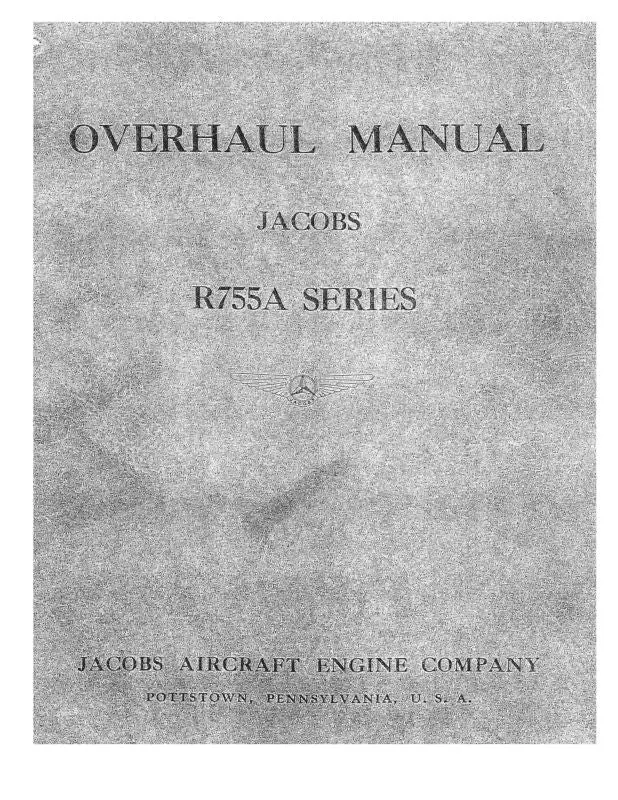 Jacobs R755a, A2 Series Overhaul Manual (Jcr755a,A2-Oh-C) 1