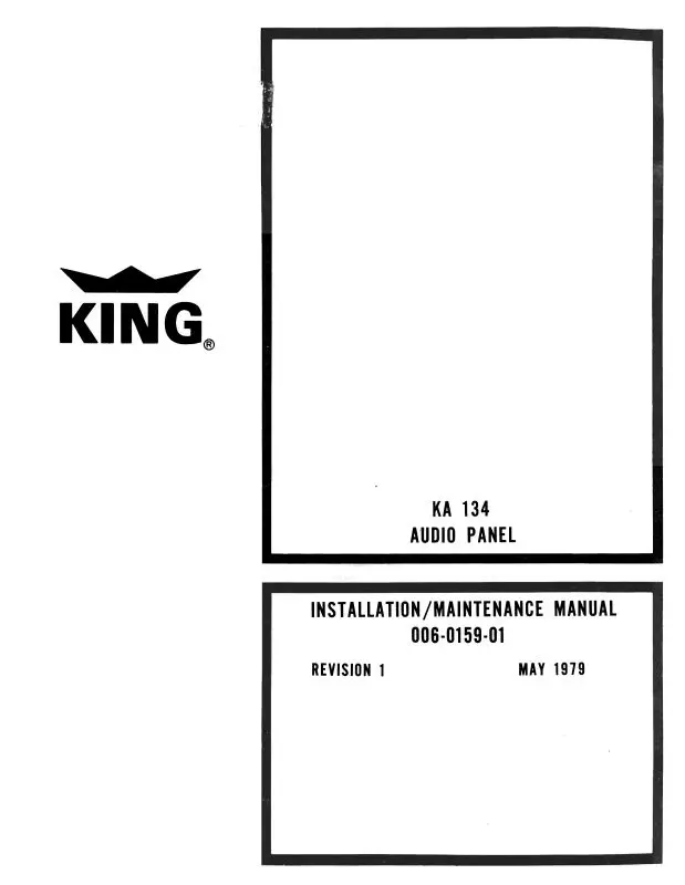 King Ka134 Audio Panel Installation-Maintenance Manual (006-00159-0001) 1