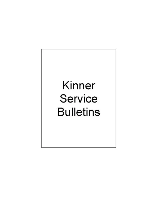 Kinner Service Bulletins Kinner Engine Service Letters & Bulletins (Knallmodel-Slbc) 1