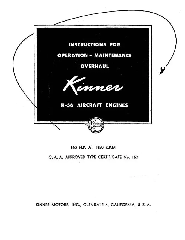 Kinner R-56 Engine Operation, Maintenance, Overhaul (153) 1