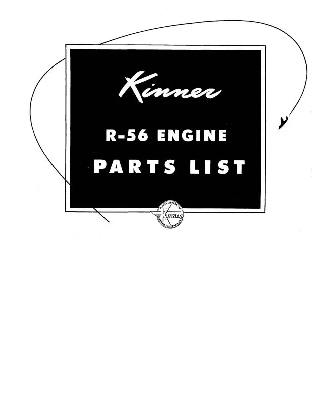Kinner R-56 Engine Parts List Manual (R6817) 1