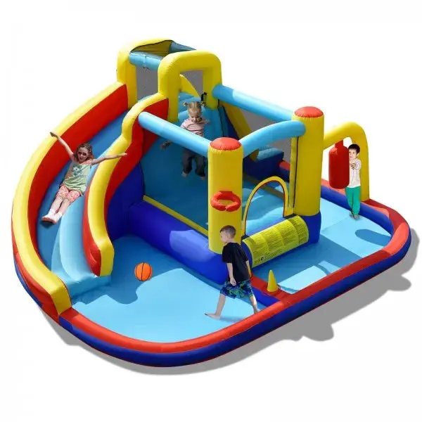 7-In-1 Inflatable Water Slide Bounce Castle Without Blower 1
