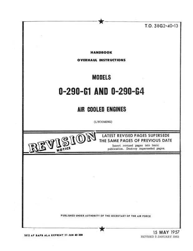Lycoming O-290-G1, -G4 Overhaul (38G2-40-13) 1