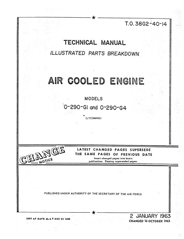 Lycoming O-290-G1, -G4 Illustrated Parts (38G2-40-14) 1