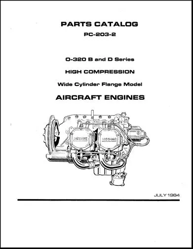 Lycoming O-320-B&D Series, 1984 Parts Catalog Pc-203-2 (Pc-203-2) 1