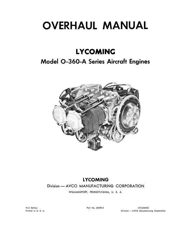 Lycoming O-360-A Series Overhaul Manual (60298-3) 1