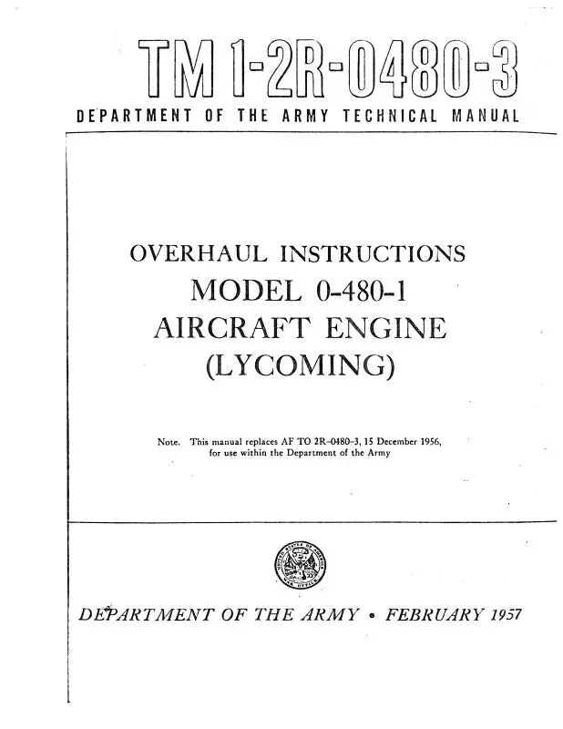 Lycoming O-480-1 Overhaul Instructions (1-2R-0480-3) 1