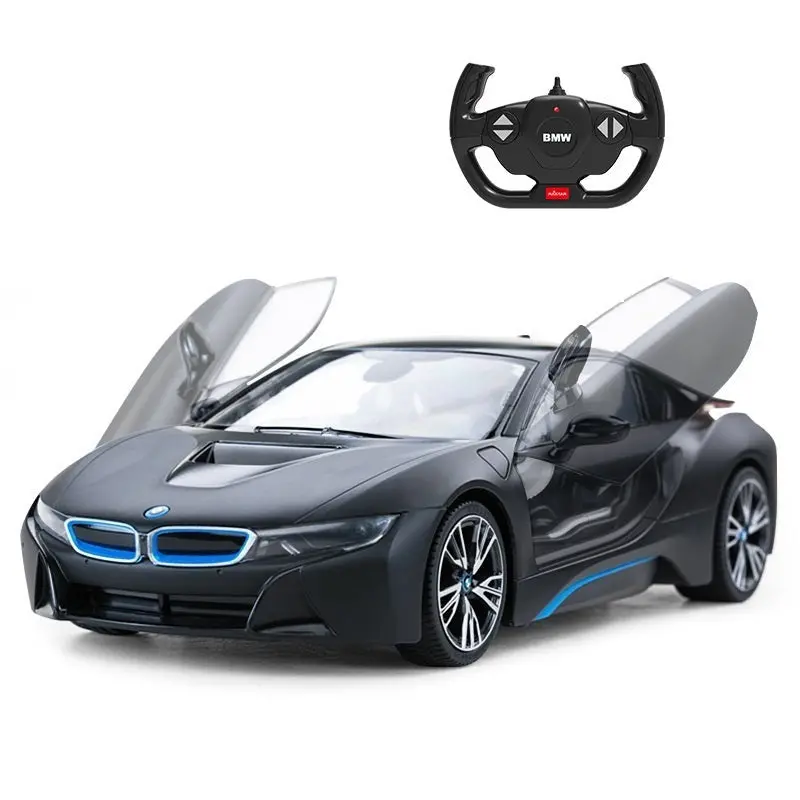 Bmw I8 Rc Car 1/14 Scale Licensed Remote Control Toy Car With Open Doors And Working Lights By Rastar 1