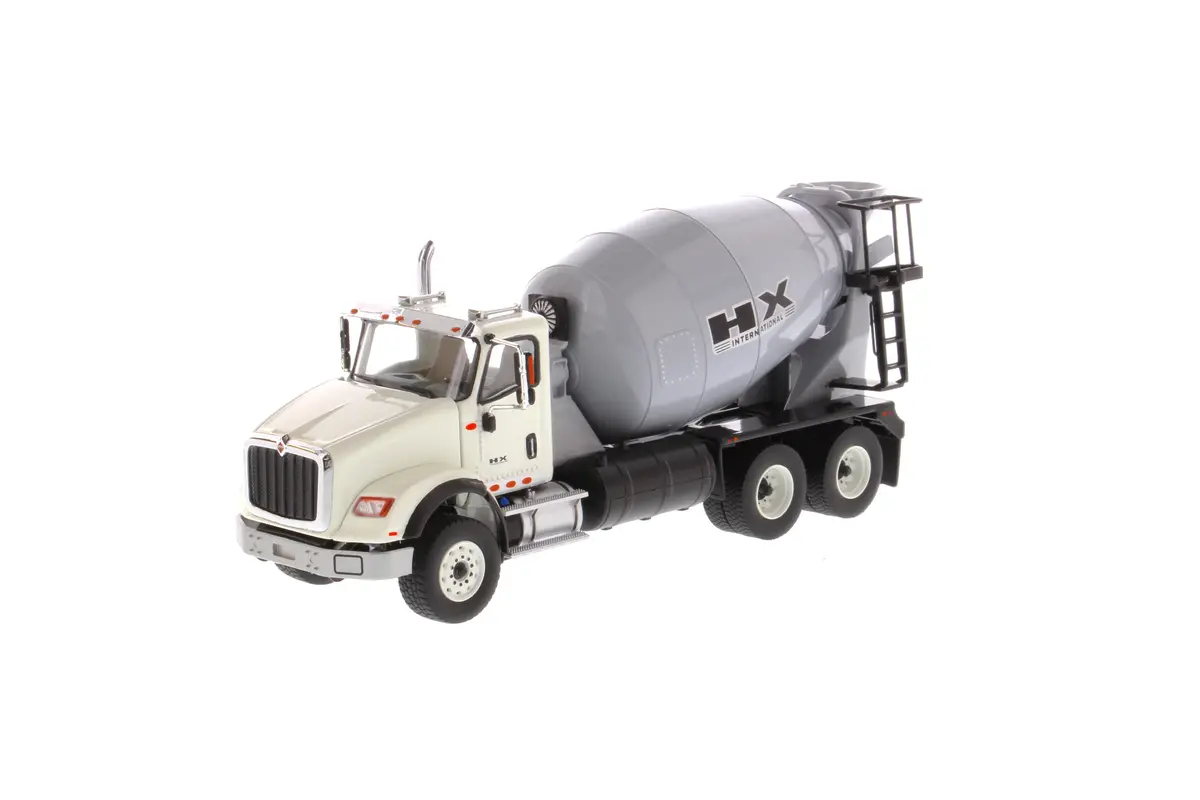 1:50 International Hx615 Concrete Mixer - Cab: White / Mixer Drum: Light Grey, 71014 1