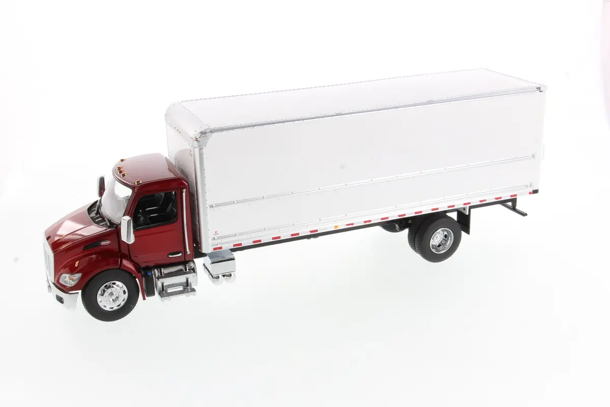 1:32 Scale Peterbilt® Model 536 Maroon Body With Wabash Supreme 26Ft Dry Cargo Van Body, Transport Series 71106 1