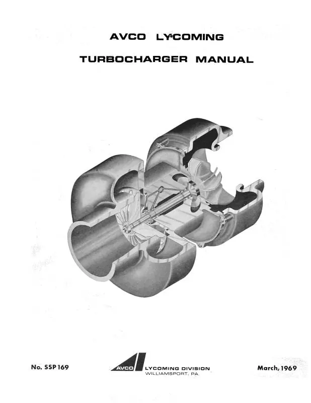 Lycoming Turbocharger Operator's Manual (Ssp169) 1