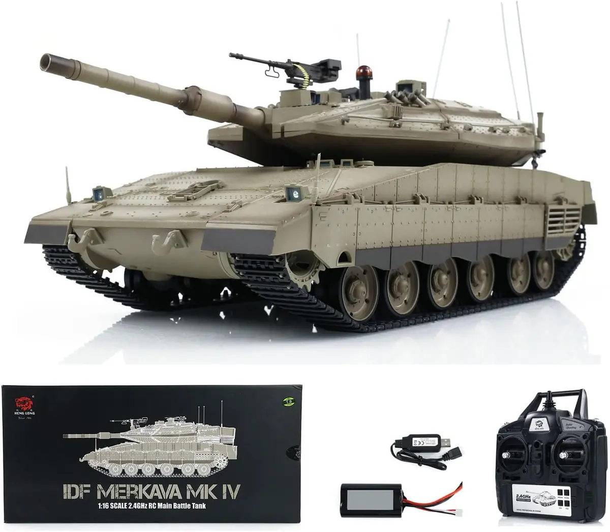 Heng Long® 1/16 Rc Battle Tank Merkava Mk Iv – Upgrade Edition – Metal Gearbox, Infrared Battle, Real Sound & Bb Shooting 1