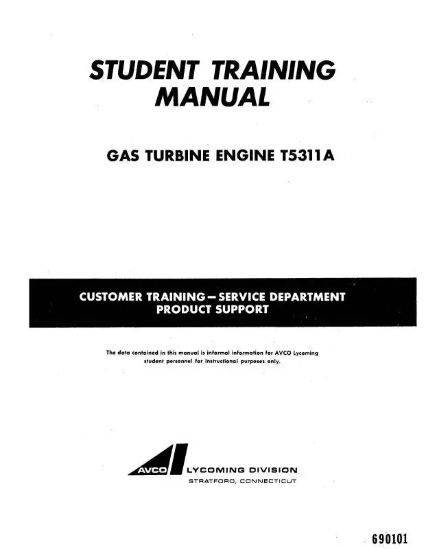 Lycoming T5311a Gas Turbine Engine Student Training Manual (690101) 1