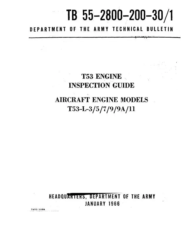 Lycoming T53-L-3-5-7-9 -9A-11 Engine Inspection Guide (55-2800-200-30-) 1