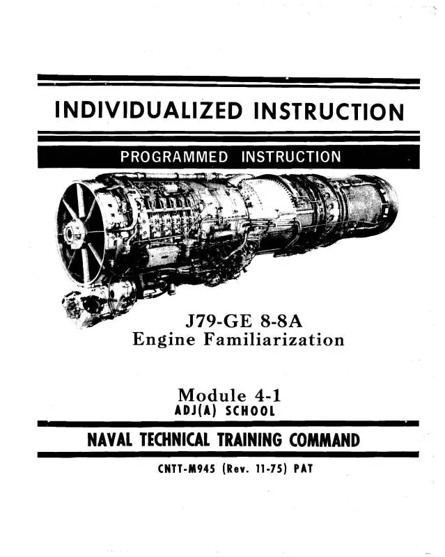 Pratt & Whitney Aircraft J79-Ge 8-8A Individualized Instruction (Pwj79ge-Tr-C) 1