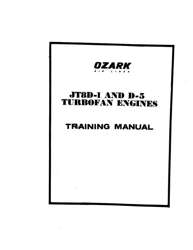 Pratt & Whitney Aircraft Jt8d-1 & D-5 Turbofan Engines Training Manual (Pwjt8d1,5-Tr-C) 1
