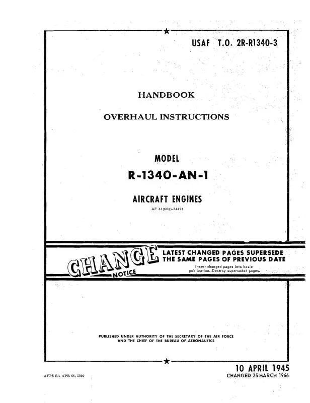 Pratt & Whitney Aircraft R-1340-An-1 Overhaul Instructions (2R-R1340-3) 1