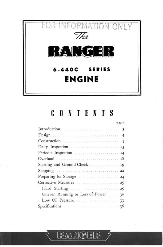 Ranger 6-440C Series Engines Operation (Rg6440cop) 1