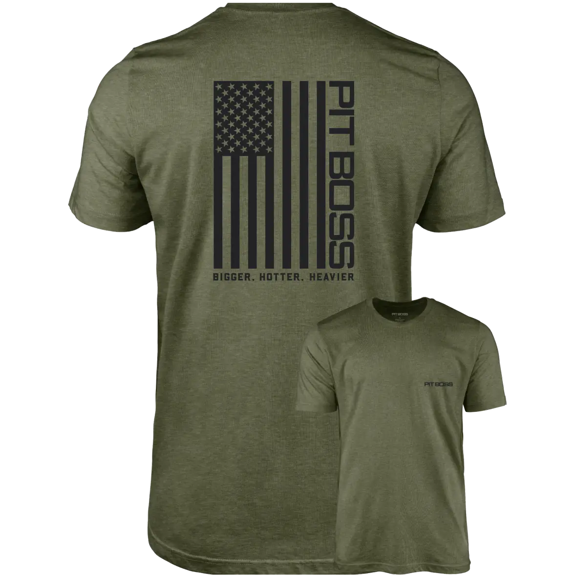 Vertical Flag Men’S T-Shirt - Military Heather Green 1