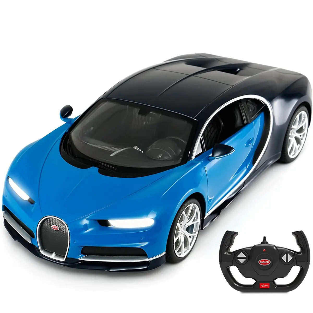 Bugatti Chiron Rc Car 1/14 Scale Licensed Remote Control Toy Car With Working Lights By Rastar 1