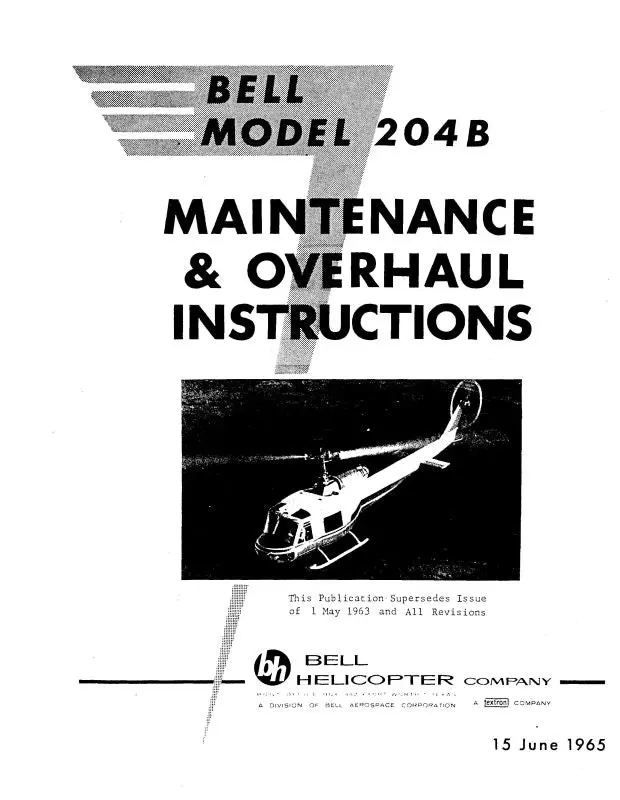 Bell Helicopter 204B 1965 Maintenance & Overhaul Instructions 1