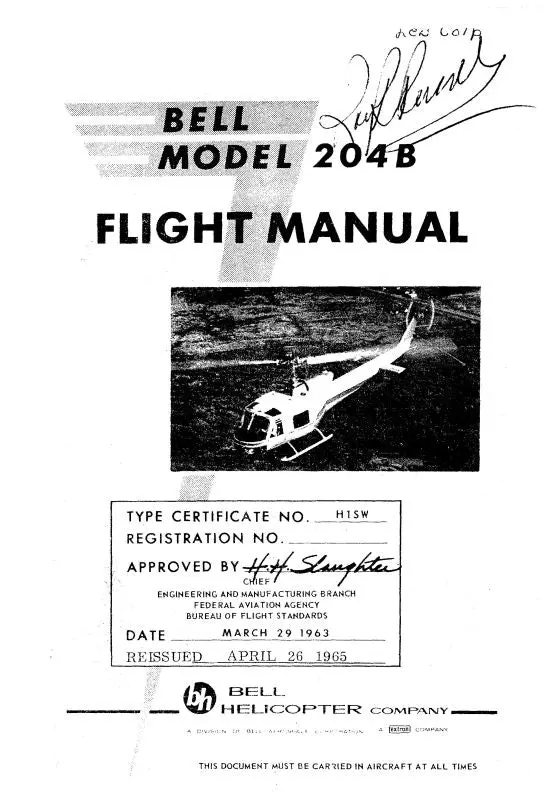 Bell Helicopter 204B Flight Manual 1