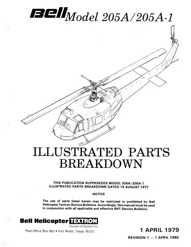 Bell Helicopter 205A-A-1 Illustrated Parts Breakdown 1