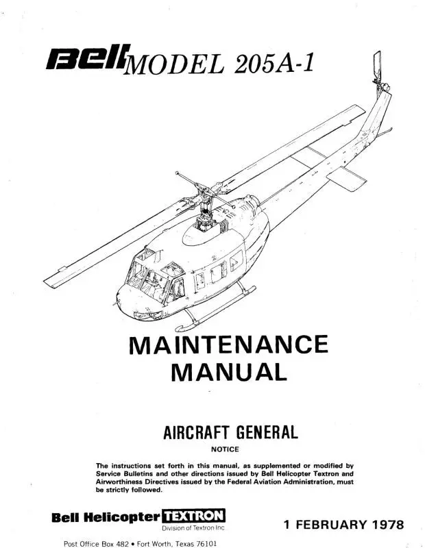 Bell Helicopter 205A-1 Maintenance Manual 1