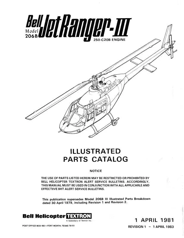 Bell Helicopter 206B 1981 Illustrated Parts Catalog 1