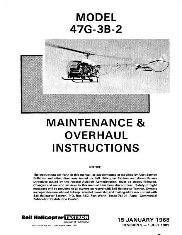 Bell Helicopter 47G-3B-2 Maintenance & Overhaul Instructions 1