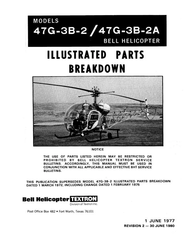 Bell Helicopter 47G-3B-2-47G-3B-2A Illustrated Parts Breakdown 1