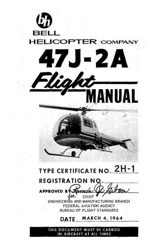 Bell Helicopter 47J-2A 1964 Flight Manual 1