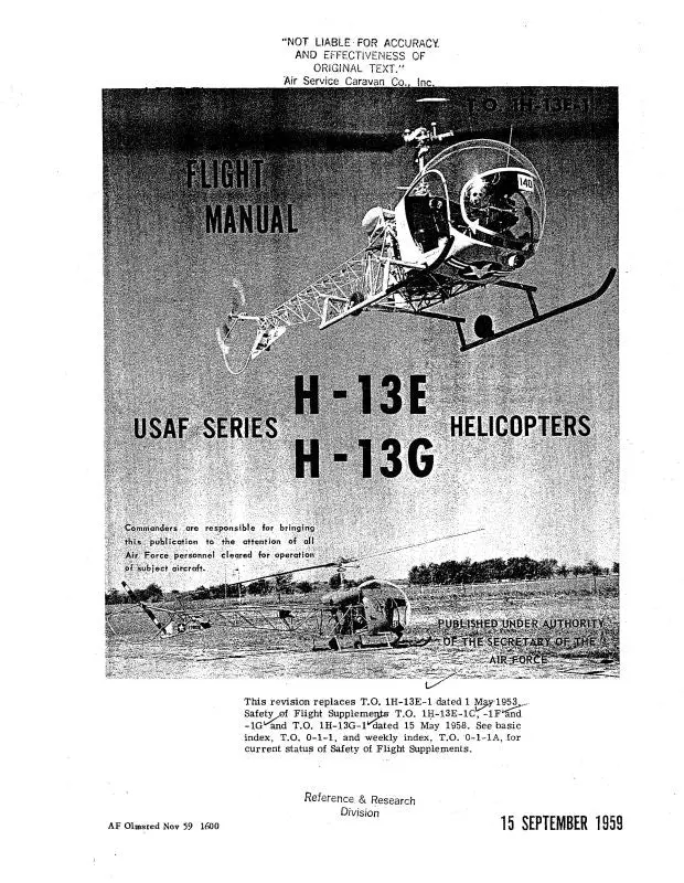 Bell Helicopter H-13E & H-13G 1959 Flight Manual 1