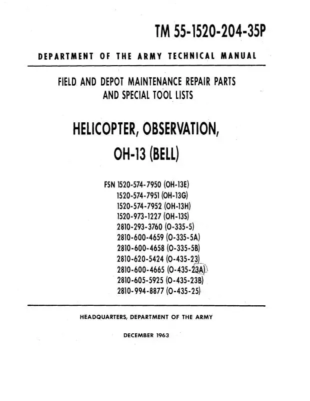 Bell Helicopter  Observation Oh-13 Technical Manual 1